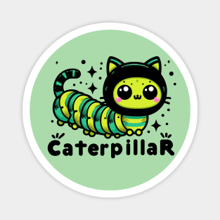 Cute Cat Caterpillar Hybrid Pun Magnet